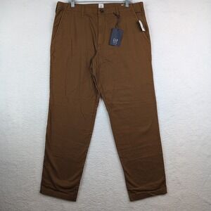 NWT GAP Soft Wear Chino Pants Men's 36x32 Straight Leg Brown Stretch